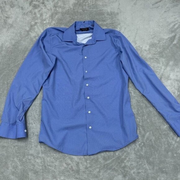 Nautica Slim Fit Blue Long-Sleeve Dress Shirt Size Medium a1106 - Picture 1 of 8